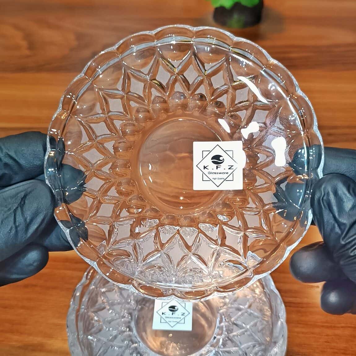 نعلبکی بلور طرح آنجلیکا تراش دار