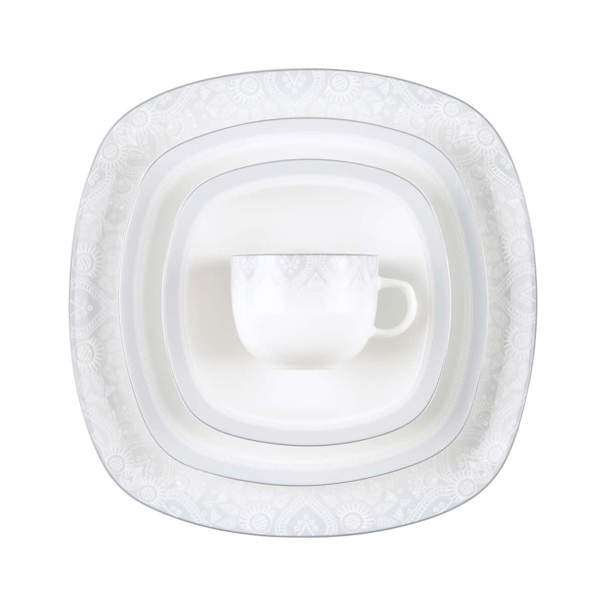 سرویس 73 پارچه چینی زرین کواترو طرح ادلین طوسی