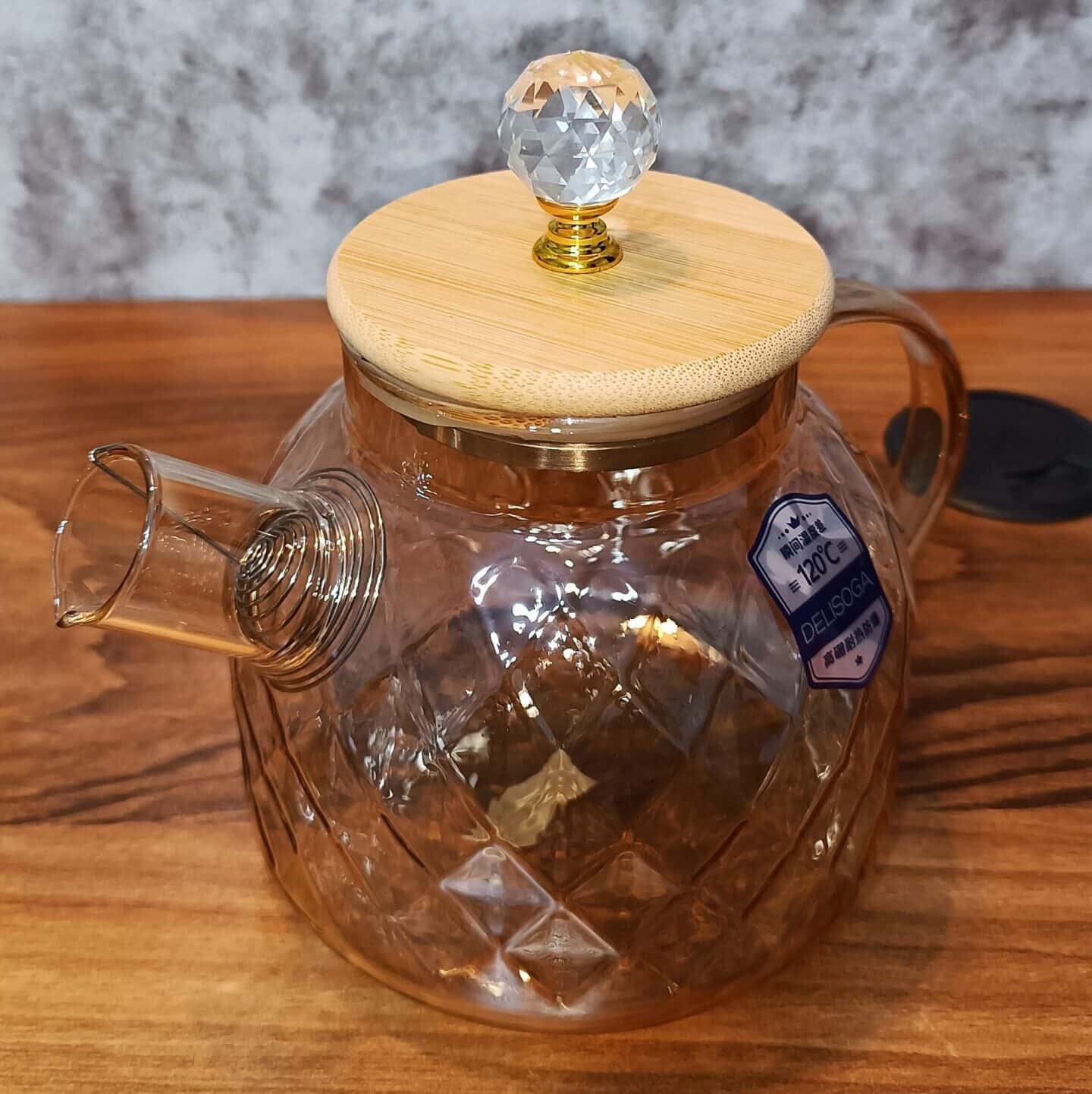 قوری پیرکس شعله مستقیم دلی گلس شامپاینی delisoga