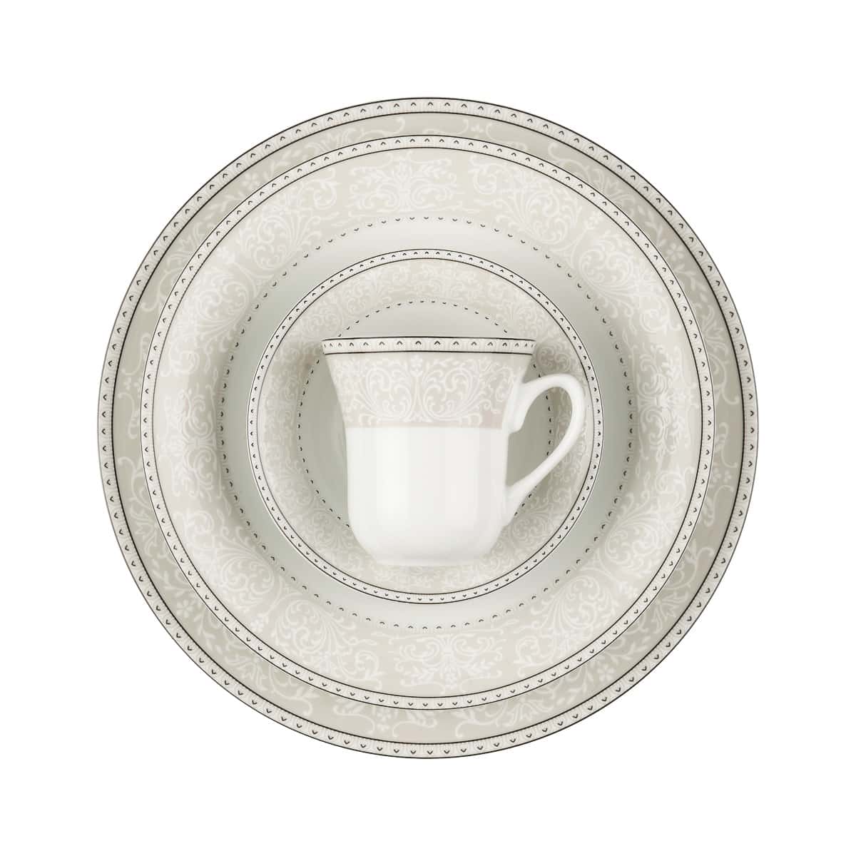 سرویس چینی 108 پارچه شهرزاد ورونا طوسی 12 نفره چینی زرین