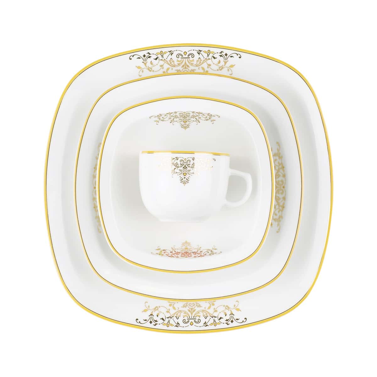 سرویس چینی 98 پارچه کواترو مونت کارلو طلایی 12 نفره چینی زرین