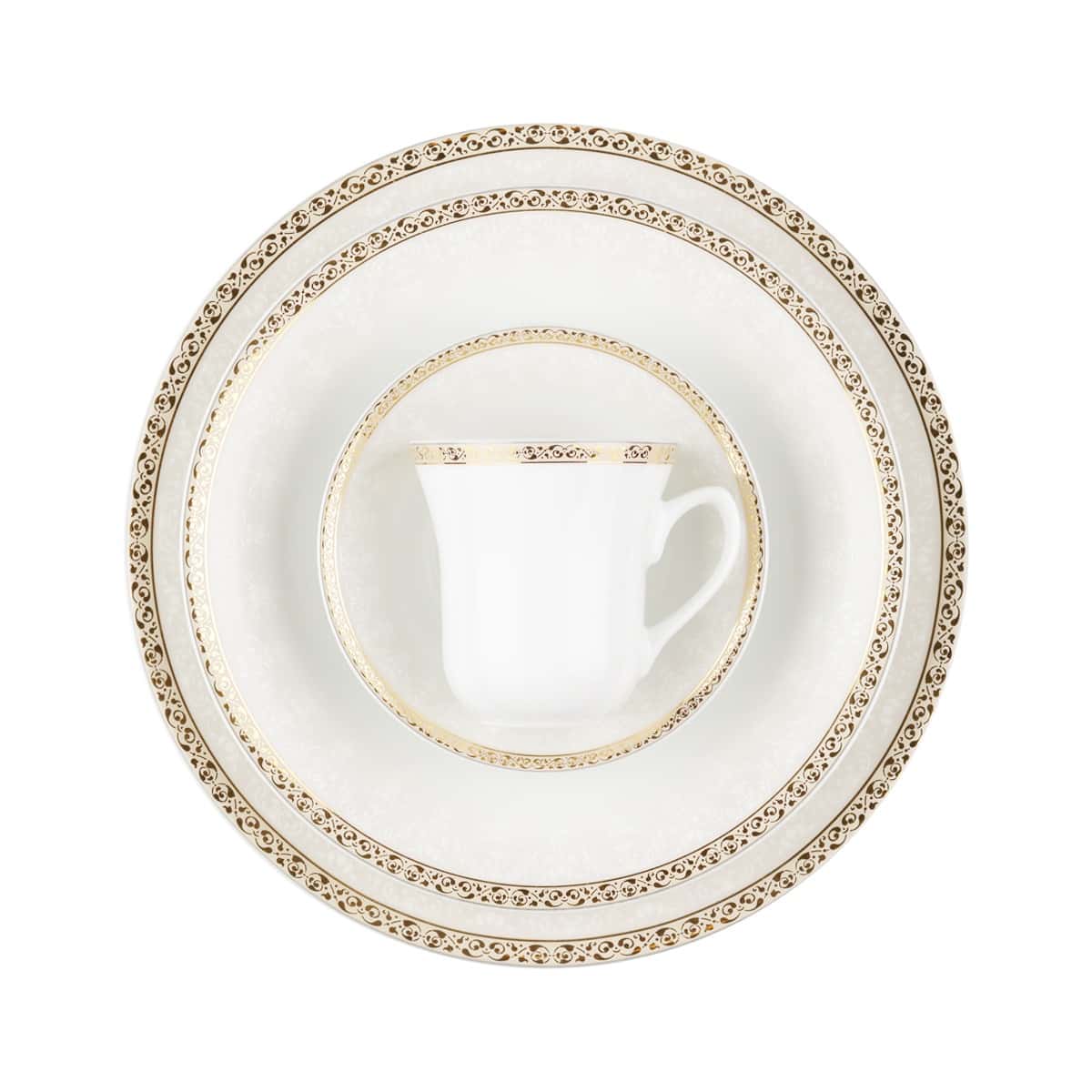 سرویس چینی 108 پارچه شهرزاد رومینا طلایی 12 نفره چینی زرین