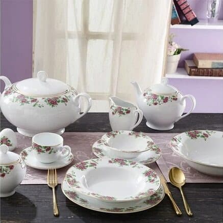 سرویس غذاخوری 28 پارچه چینی زرین ایران مدل ایتالیا اف بیدگل thumbnail 4