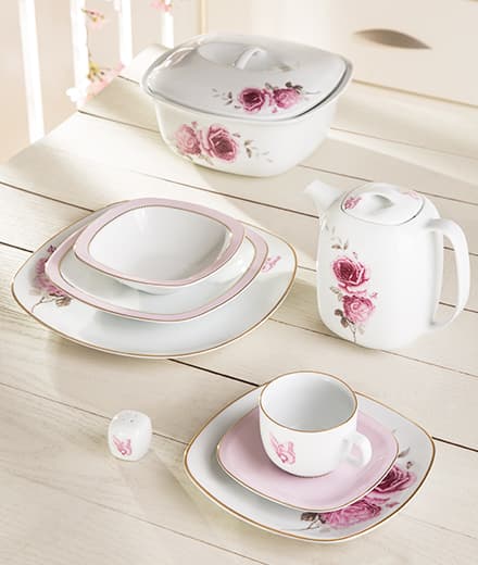 سرویس ۲۷ پارچه چینی زرین ایران سری کواترو مدل رزفلاور thumbnail 3