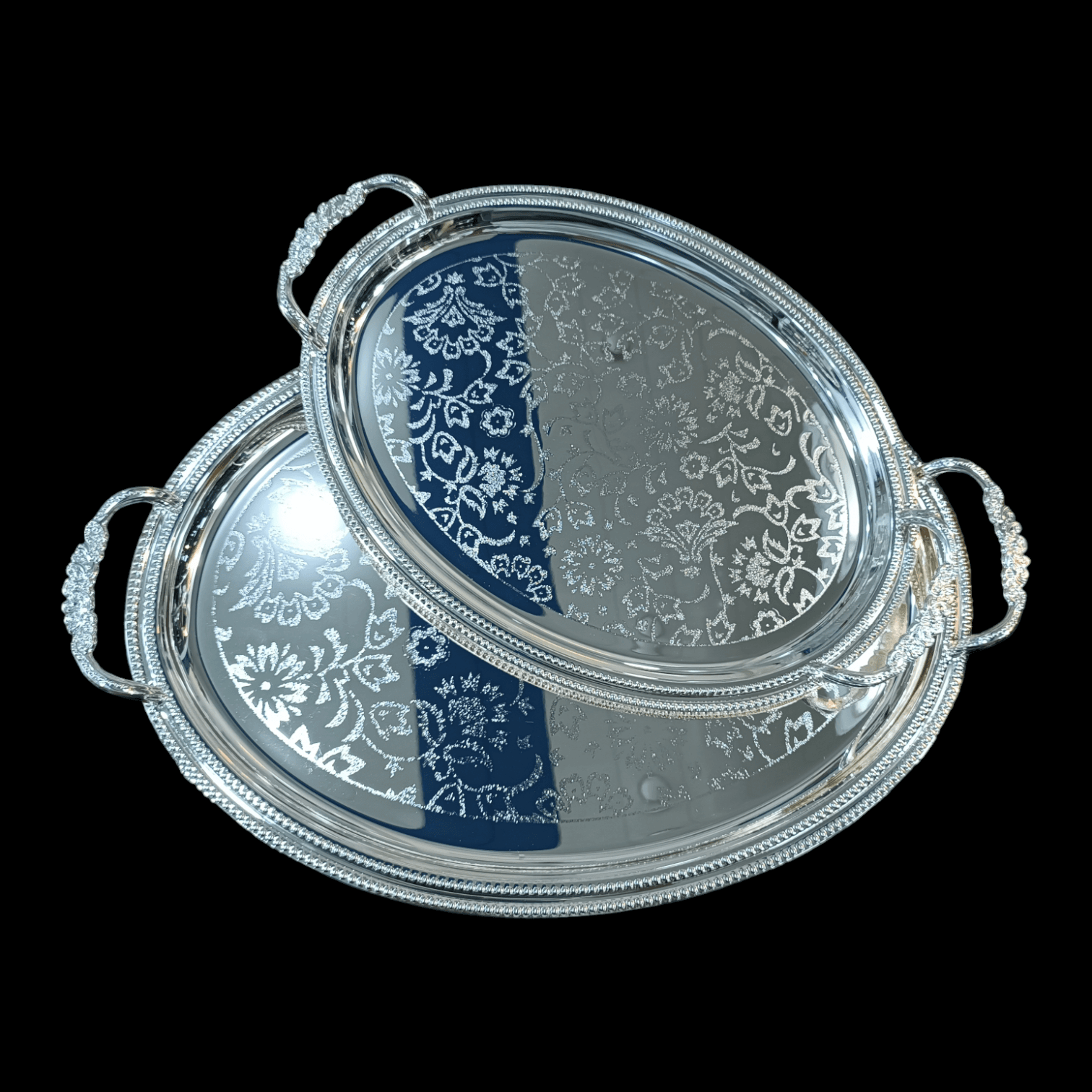 سینی جفتی بیضی یونی هوم طرح گل thumbnail 2