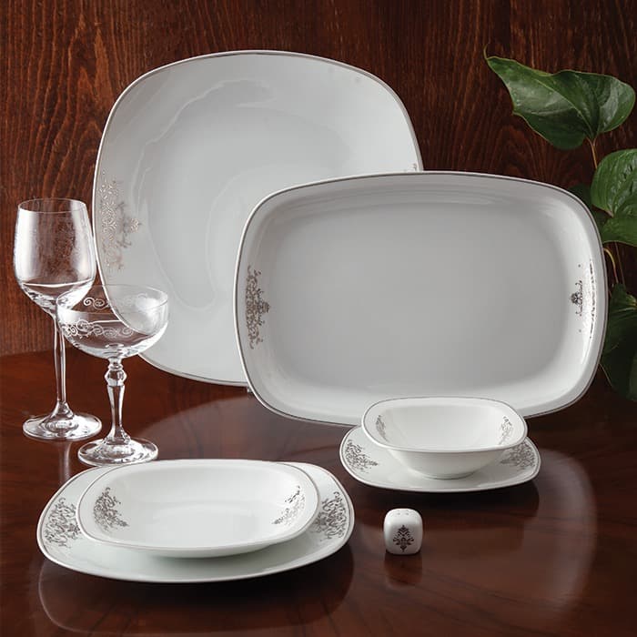 سرویس 98 پارچه 12 نفره چینی زرین ایران طرح مونت کارلو پلاتینی thumbnail 5