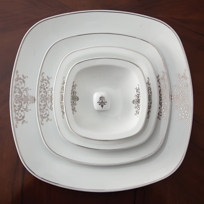 سرویس 98 پارچه 12 نفره چینی زرین ایران طرح مونت کارلو پلاتینی thumbnail 4