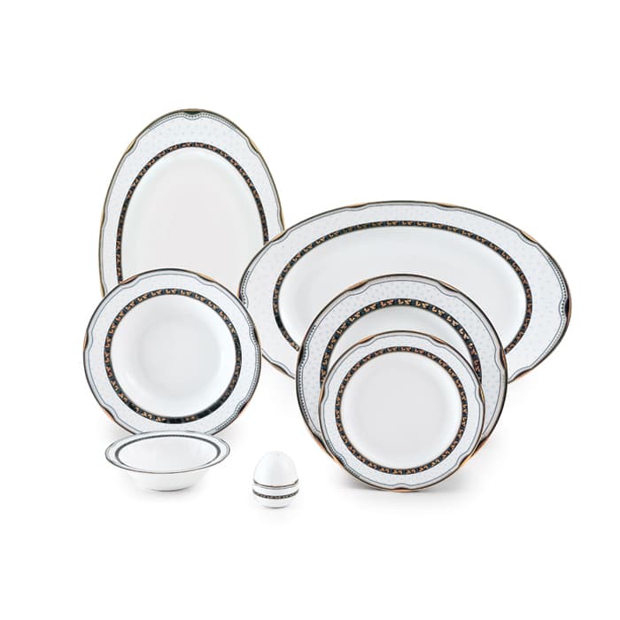 سرویس 102 پارچه ایتالیا اف چینی زرین گل آرایی پرشیا سرمه ای درجه عالی thumbnail 3