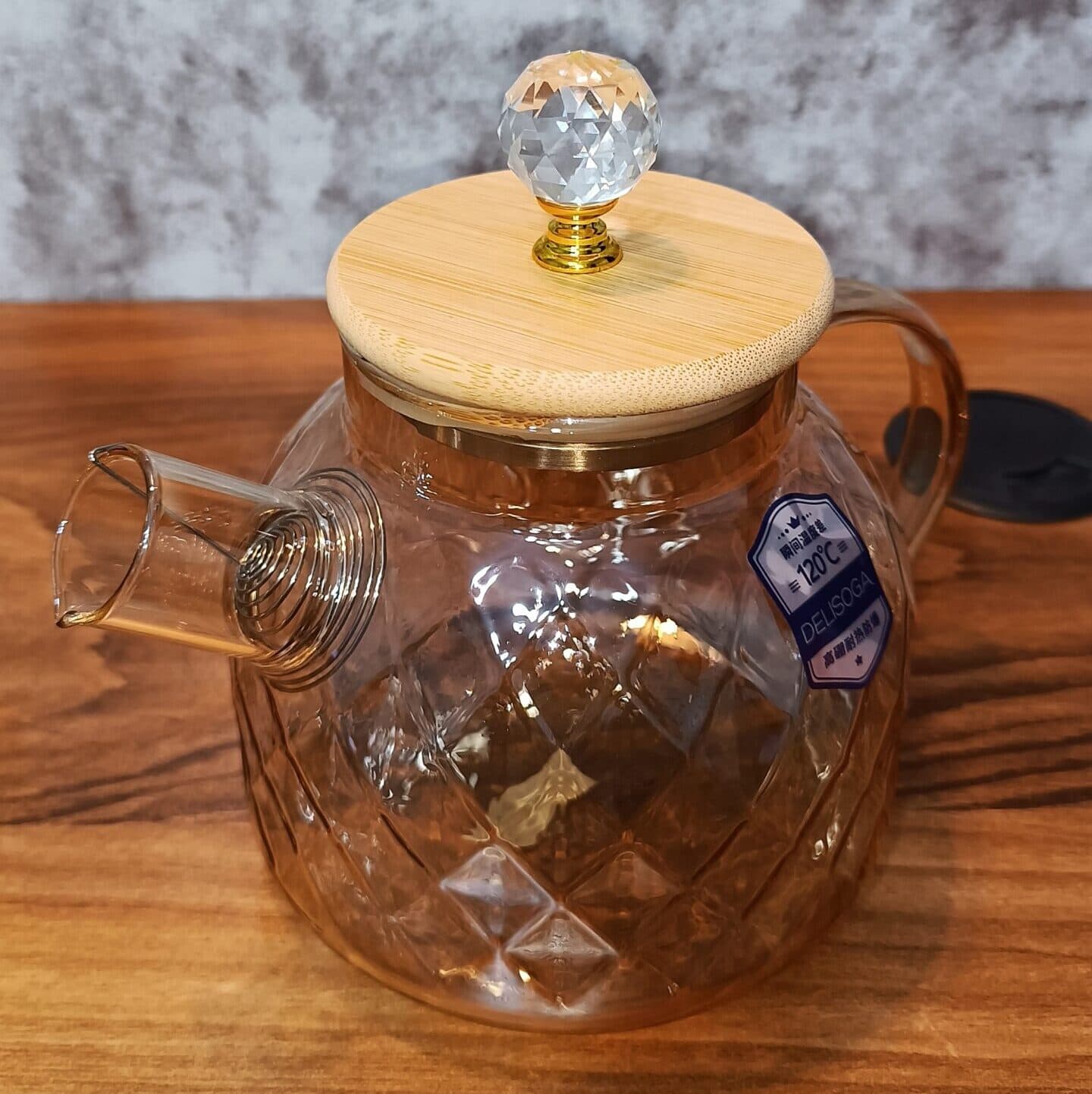 قوری پیرکس شعله مستقیم دلی گلس شامپاینی delisoga