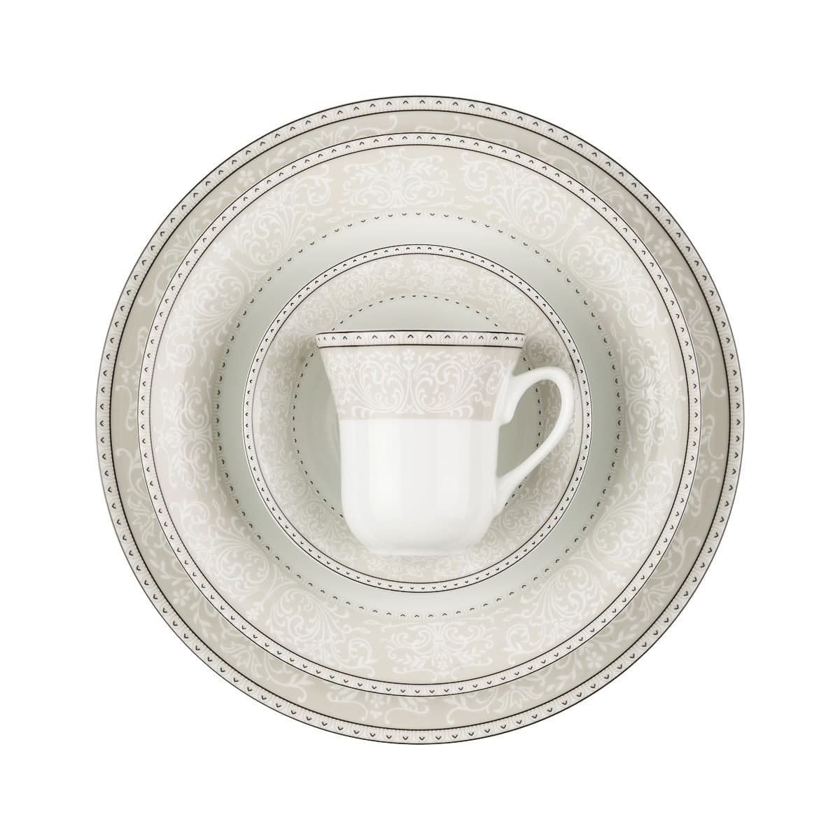 سرویس چینی 108 پارچه شهرزاد ورونا طوسی 12 نفره چینی زرین