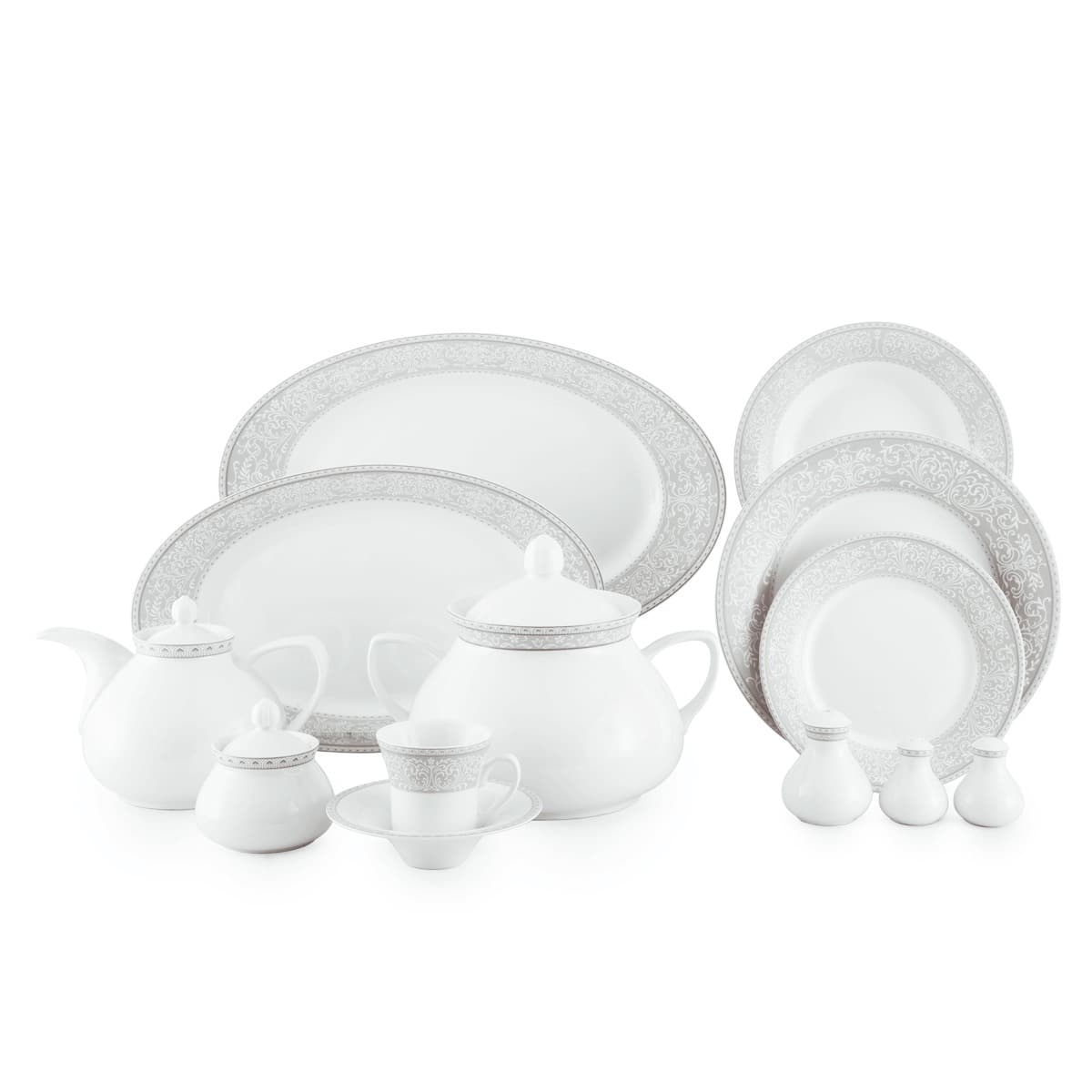 سرویس چینی 108 پارچه شهرزاد ورونا طوسی 12 نفره چینی زرین thumbnail 2