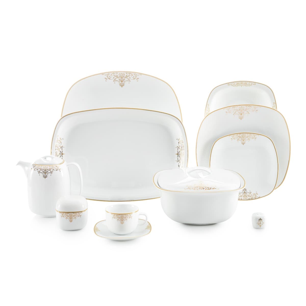 سرویس چینی 98 پارچه کواترو مونت کارلو طلایی 12 نفره چینی زرین thumbnail 7