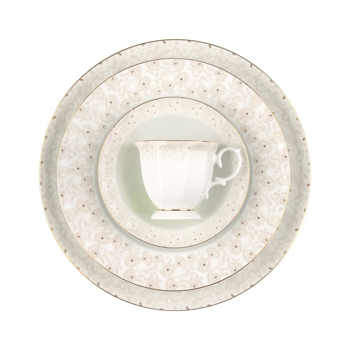 سرویس چینی 103 پارچه نئوکلاسیک کاررا گلد 12 نفره چینی زرین